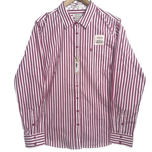 Ariat Womens Kirby Long Sleeve Shirt XL Pink White Stripe Fitted Stretch New